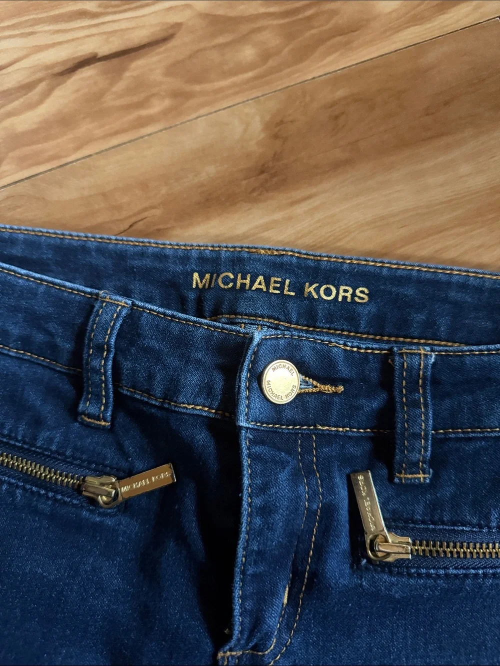 Michael Kors Navy Skinny Zip-Pocket Jeans